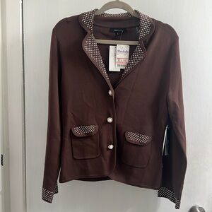 BCBGmaxazria brown bedazzled jacket, size large, new